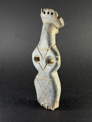 RARE ANCIENT VINCA NEOLITHIC STONE CARVED STATUETTE OF ALIEN LIKE FIGURINE