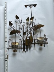 Vtg 1974 ENESCO Imports 3D Metal Wall Decor Art Sculpture Cafe Bar Theme