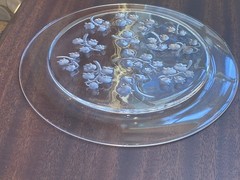 Antique LALIQUE – ‘Muguet’ – Frosted & Clear Crystal Plate – France 20th Century