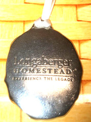 Longaberger Danforth Pewter Tie-On from The Homestead-Basket w/Flowers-NEW!!!