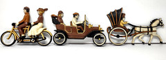 Homco Wall Art Decor 3 Piece Car Bicycle Horse Carriage 1975