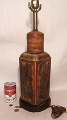 1950s FREDERICK COOPER vtg asian tea canister hollywood regency table lamp art