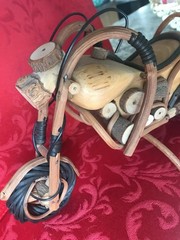 Vintage Wooden Handcrafted Motorcycle Model