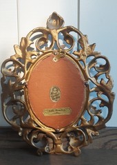 Vintage Cameo Creation Gold Frame Victorian Lady Portrait Hollywood Regency Art