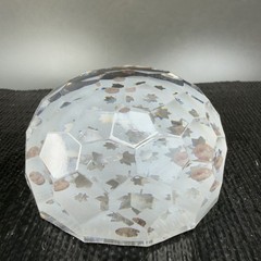Vintage Tipperary Clear Crystal Leaf Eire Paperweight Faceted Etched Ireland VTG