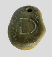 50 AD Ancient Carved Engraved Gemstone Pendant Medallion Amulet initial letter D