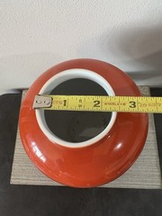 Vtg Fitz & Floyd Medallion d’Or Burnt Orange Gold White FF2 Ginger Jar Vase 6”