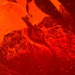 Vintage Heavy Art Glass Orange Heart Hand Blown