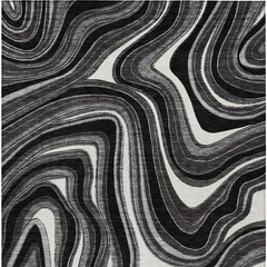 9′ X 12′ Black Gray And White Abstract Washable Rug