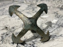 ANCHOR Rustic Nautical Home Decor Cast Iron 7″ Metal Bronze Verdigris Green GUC