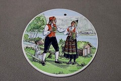 Vintage Ceramic Wall Art Plates Norske Bunader Stavangerflint Norway