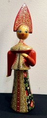 Russian Wooden Doll Traditional Folk Art Costume Hand Painted Artist Signed 12”