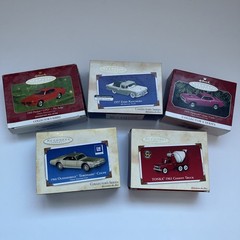 Vtg Hallmark Ornament Lot 5pc Classic American Cars 1969 Pontiac GTO The Judge +