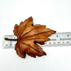 Syroco Faux Wood Maple Leaf Wall Decor Plaque Set 2 Resin Brown Autumn 7686 7687