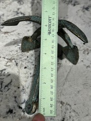 ANCHOR Rustic Nautical Home Decor Cast Iron 7″ Metal Bronze Verdigris Green GUC
