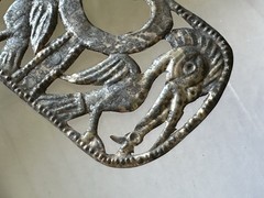INCREDIBLE PRE-COLUMBIAN SILVER BIRD EFFIGY NOSE RING PENDANT GORGET PERU, COA