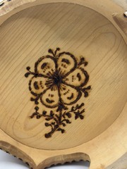 Vintage Norwegian Tine Butter Bowl Hand Carved Wood Rosemaling Morgedal 1980
