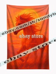 Fire Horse Spirit Tapestry 3D relief look Wall Art fantasy decor 59X82 in