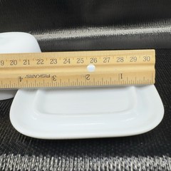 White Stoneware Ceramic Caviar Dish Container Butter Dish 4inch Restaurant Ware