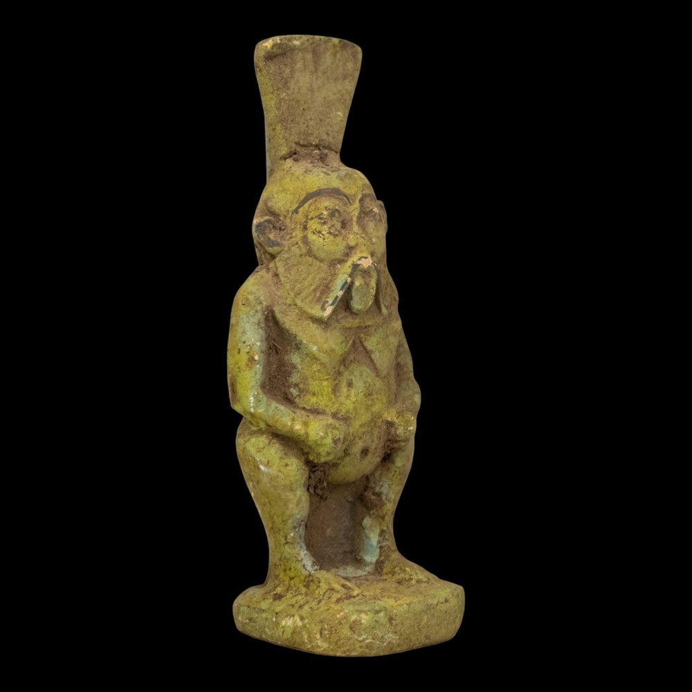 Authentic Ancient Egyptian Antiques Rare Bes God Stone Statue Figure BC