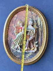 PAIR Vintage ITALIAN Empire 3-D Wall Plaques Rococo Made in Italy Victorian
