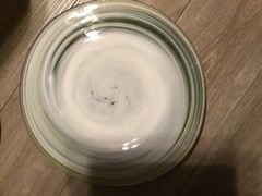 Hand Blown Glass Platter Vintage Unbranded