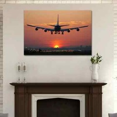Airplane, Osprey At Dusk Art Mural Poster, Wooden Frame Ready To Hang,MGQ291996