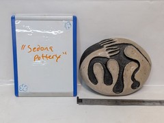 Vintage Sedona Pottery Relief Carving Positive Negative Locked Hands Wall Decor