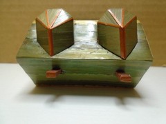 VINTAGE WHEAT STRAW ART VICTORIAN HOUSE 3.25″ X 2.75″ TRINKET BOX UNBRANDED