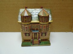VINTAGE WHEAT STRAW ART VICTORIAN HOUSE 3.25″ X 2.75″ TRINKET BOX UNBRANDED