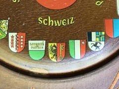 Small Decorative Wooden Dish Wall Plaque from Switzerland