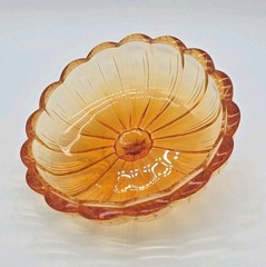 Marquis By Waterford Crystal 8″ Orange Pumpkin Lidded Candy Dish Bowl Halloween