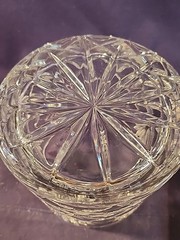 Bohemia 24% Lead Crystal Biscuit/Candy Jar W/Diamond & Fan Design
