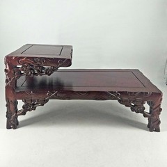 Vintage carved rosewood wood display stand base pedestal Chinese
