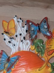 VTG Homco & Universal Statuary 3-D Wall Art Decor Mushroom Frog Butterfly MCM
