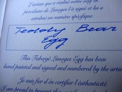 2001 Faberge Limoges France “Teddy Bear Egg” Imperial Egg #21 w/Box & COA