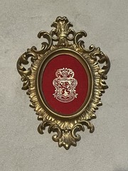 Gold Toned Family Crest Velvet Antique Inspired Wall Art Made in USA