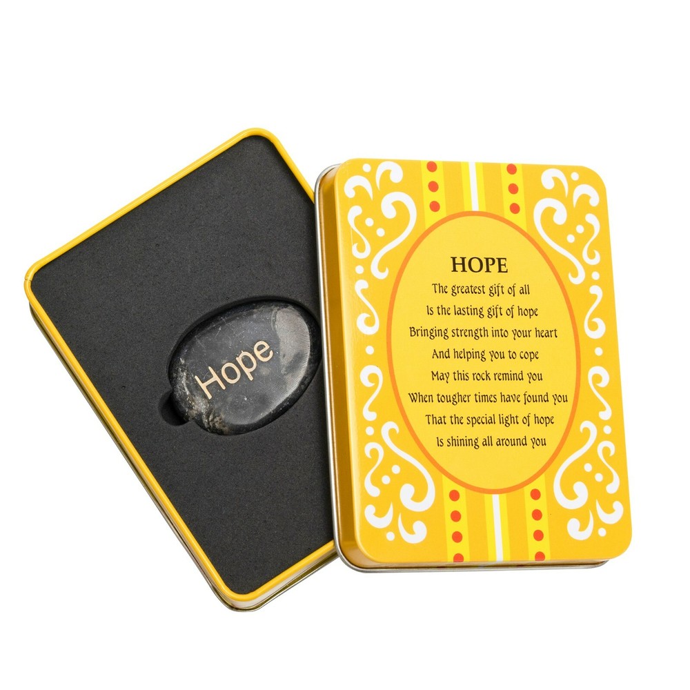 Decorative Metal Gift Box w/Poem & Inspirational Sentiment Stone – HOPE