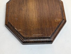 Vintage Unbranded Octagon 8 Sided Wood Display Pedestal Wooden Stand 5″ x 5″;