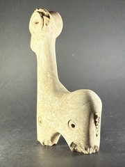 RARE ANCIENT N-EASTERN STONE CARVED RAM IDOL WITH DECORATION 15CM – CA 600-900AD