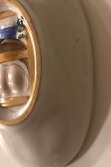 Vintage RISQUÉ LADY Behind Ceramic Dish Double Sided 6.25”x4”