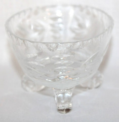 6 Glass Wrapped Candy Pieces Murano Style With Clear Glass Unbranded Bowl-WRC