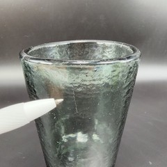 Fire and Light Recycled Glass Tumbler Charcoal Barware Glasses 4.5inch Set 2 VTG