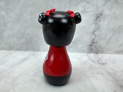 Vintage Kokeshi Wooden Bobblehead Doll Nodder Hand Painted 3 1/2″ Tall