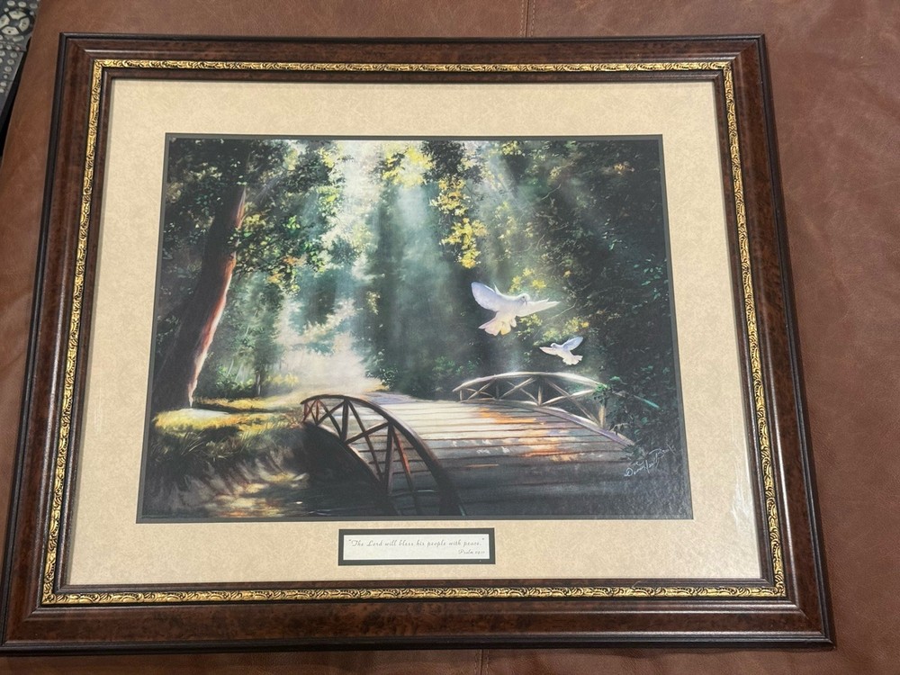 Vintage Home Interiors “Two Doves over a Bridge” Hanging Wall Art