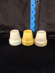 3-AKRO AGATE SLAG GLASS UV LIGHT REACTIVE 2.5” MINI RIBBED FLOWER POTS