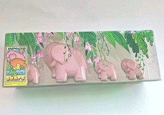Vintage 1986 Pink Elephant Family Decorative Hand Soap Set Made In Switzerland