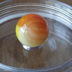 .71″ Vintage Sunburst Sunrise Orange UV Yellow Akro Vitro Marble