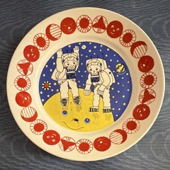 Stavangerflint Apollo Plate 8.25” Inger Waage Norway Mid Century Space Astronaut