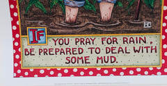 Vintage Mary Engelbreit Poster, If You Pray For Rain, 16″x20″, 1993 Unframed